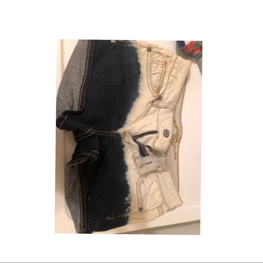 Acid wash jean shorts